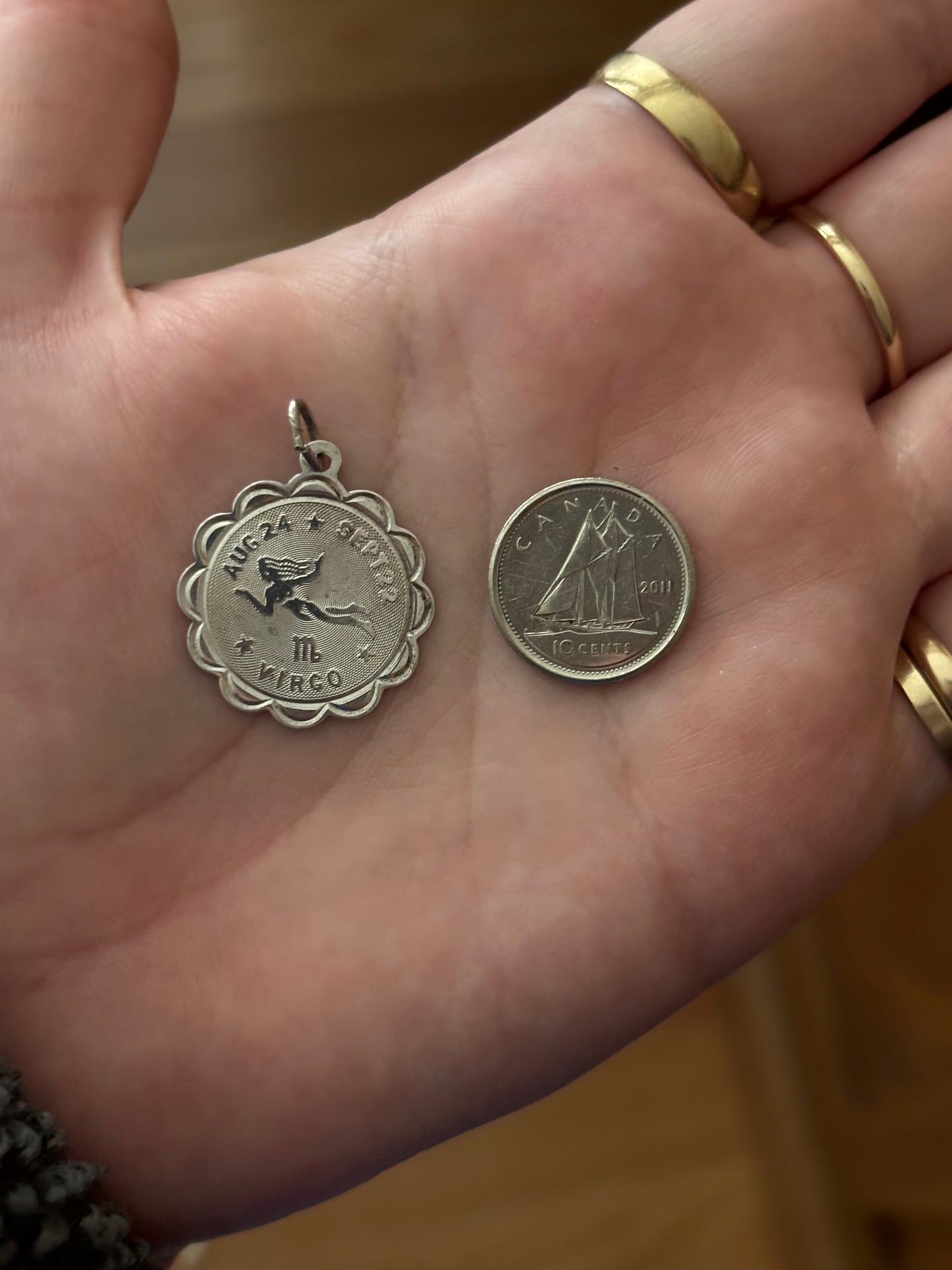 Vintage, Sterling Silver Virgo Zodiac Charm
