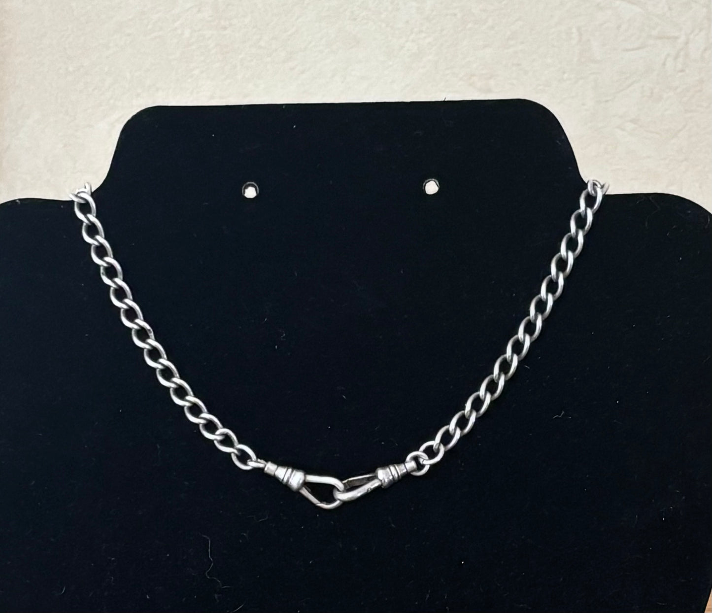 Antique, Sterling Silver Double Albert Watch Chain - 14.35”