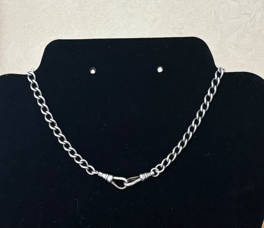Antique, Sterling Silver Double Albert Watch Chain - 14.35”