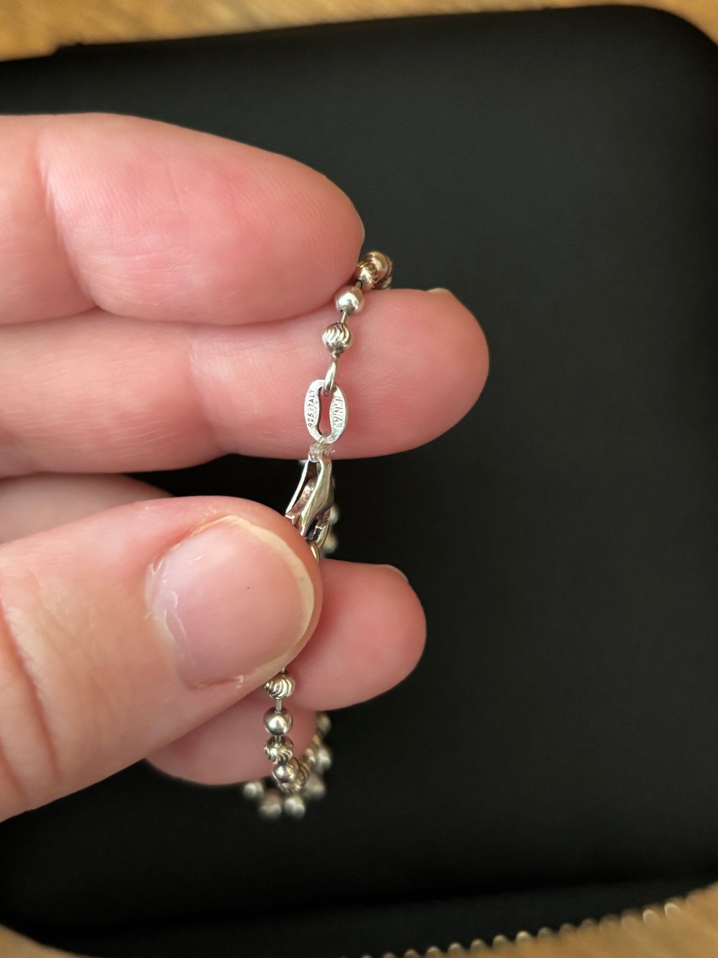 Vintage, Italian, Sterling Silver Ball Chain Bracelet