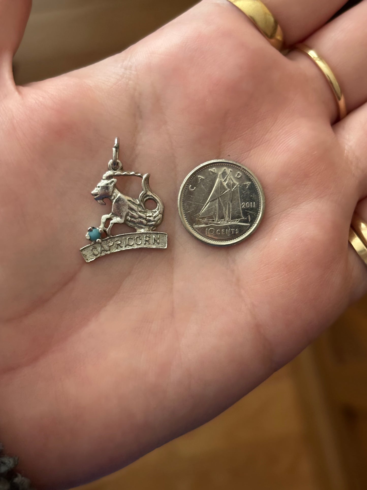Vintage, Sterling Silver Capricorn Zodiac Charm