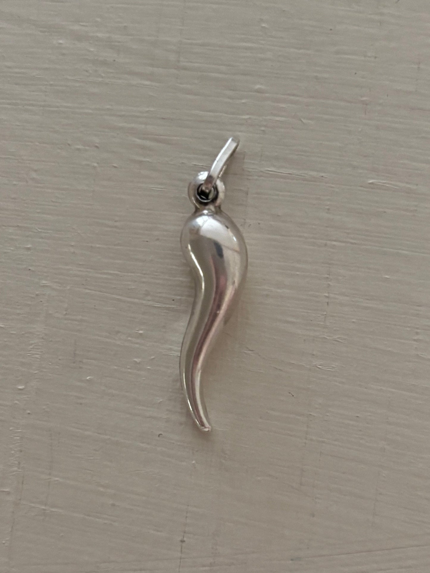 Vintage, Italian, Sterling Silver Cornicello- Italian Horn Charm