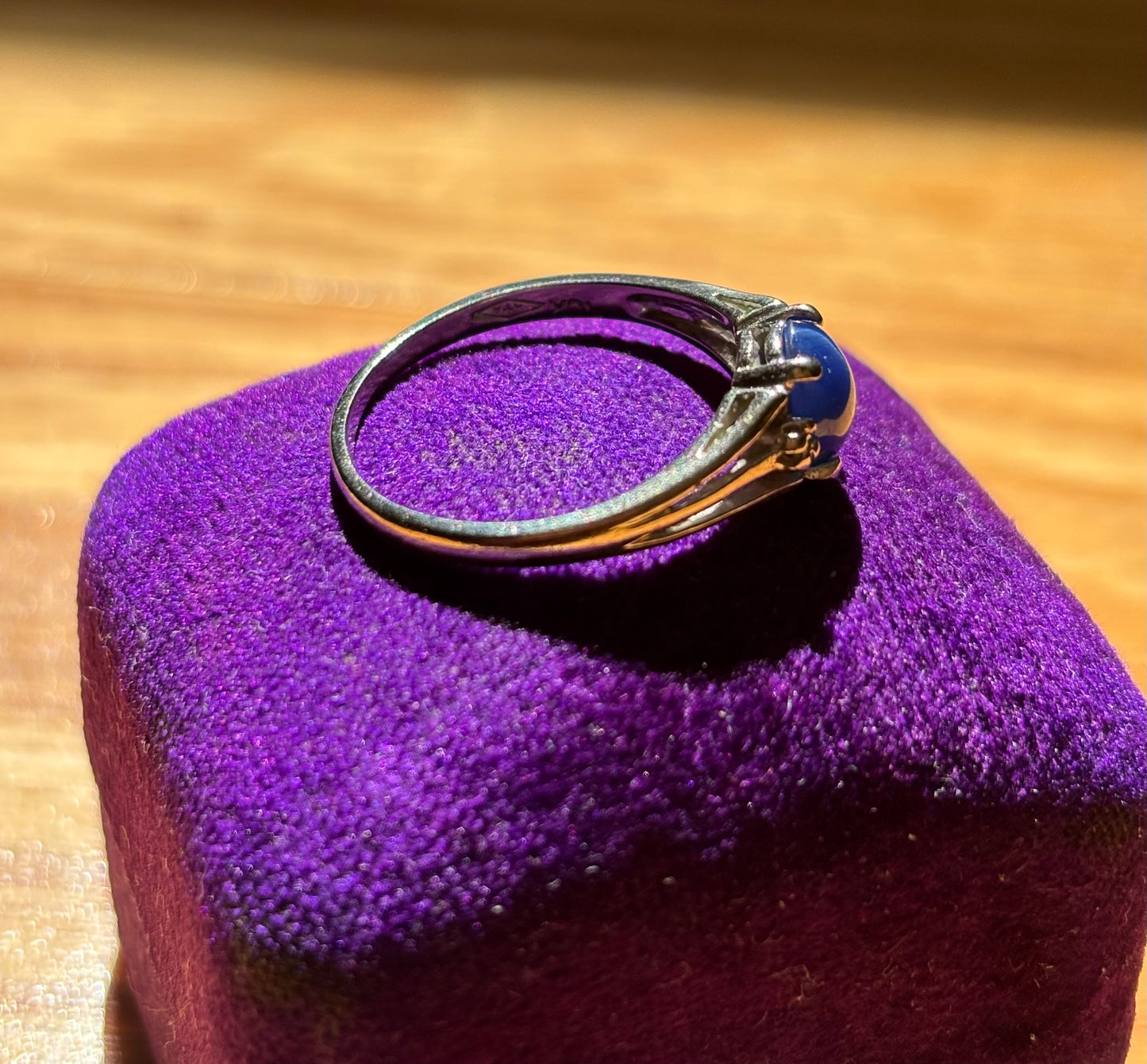 Vintage, 10K White Gold Star Sapphire and Diamond Ring