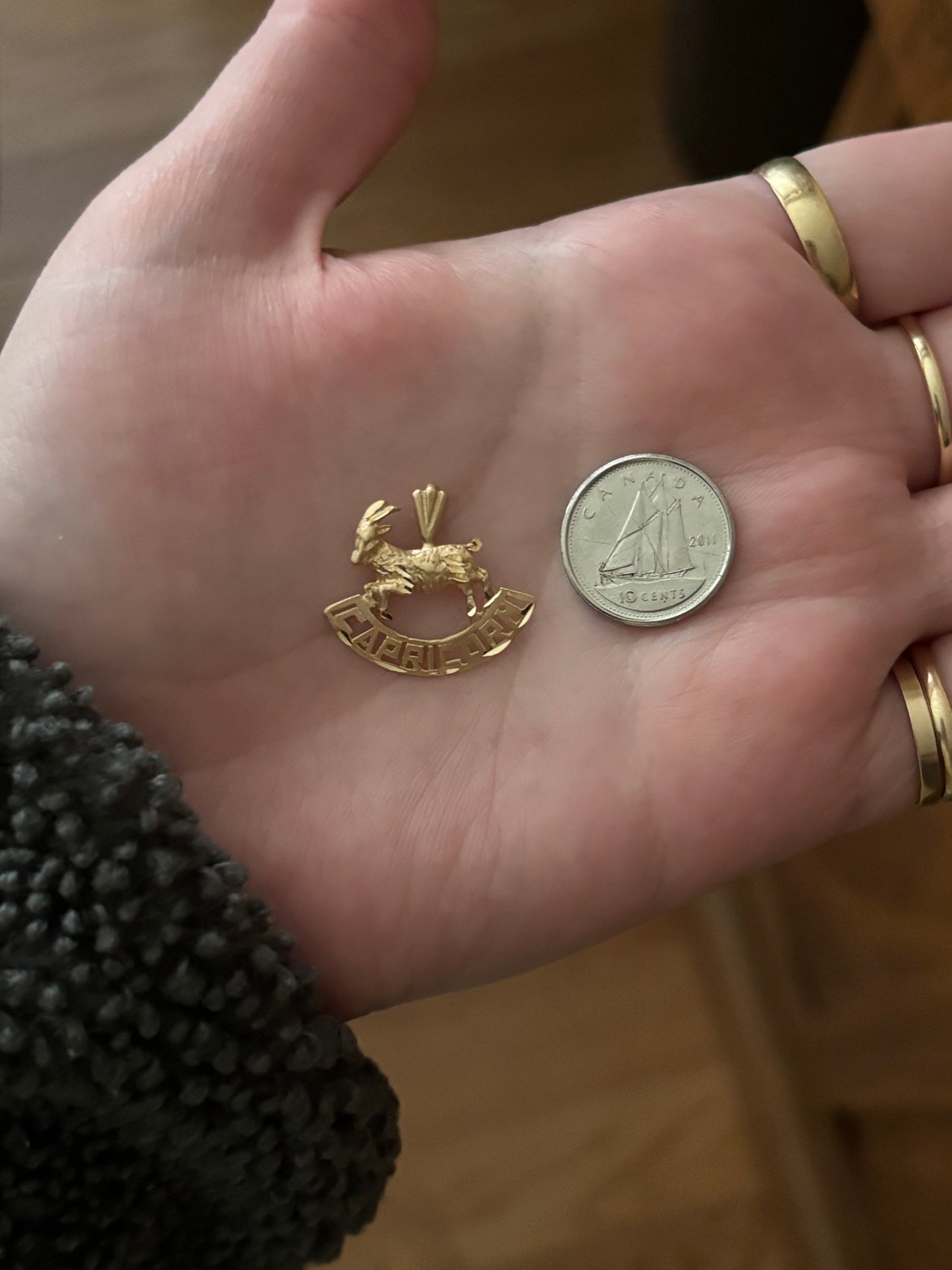 Vintage, 14K Gold Michael Anthony Capricorn Zodiac Pendant