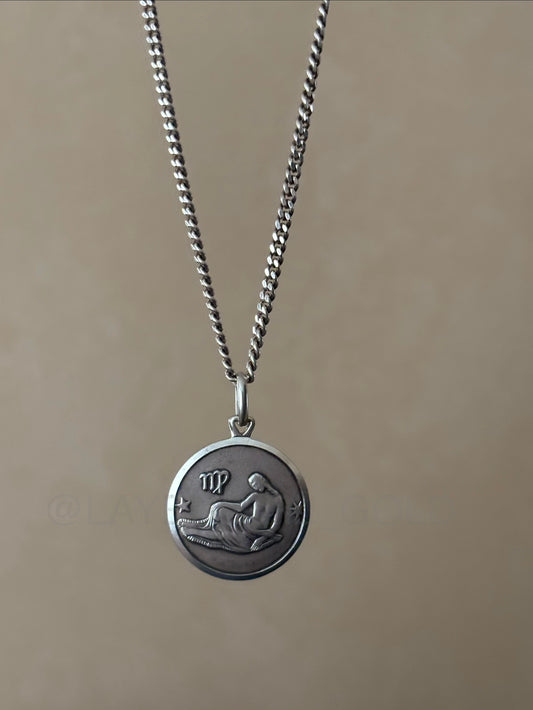 Vintage, Sterling Silver UnoAErre Virgo Zodiac Pendant
