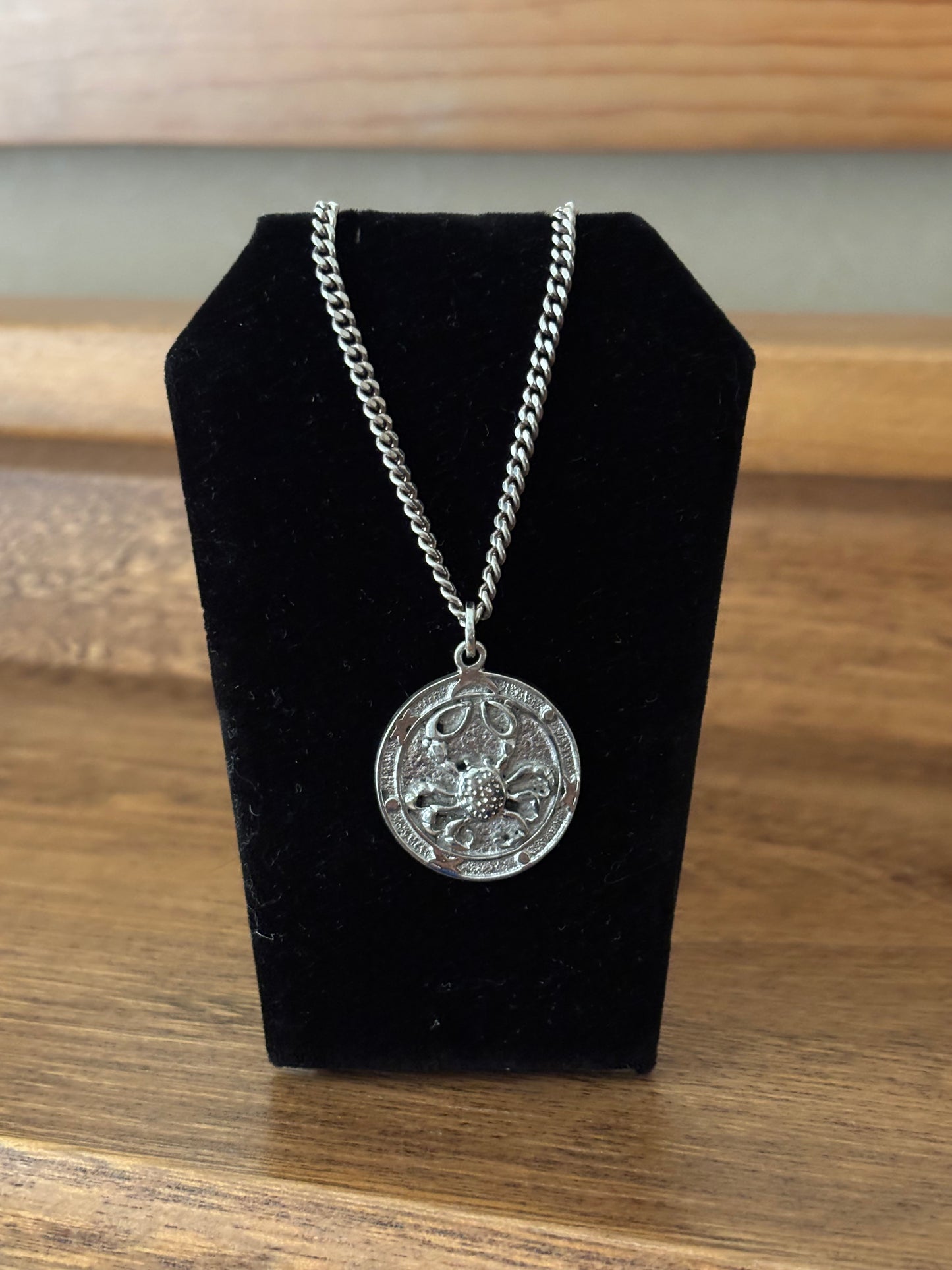 Vintage, Sterling Silver Cancer Zodiac Pendant