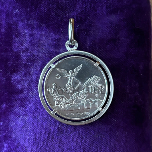 Vintage 1970s Sterling UnoAErre Pietro Giampaoli Aries Token Pendant