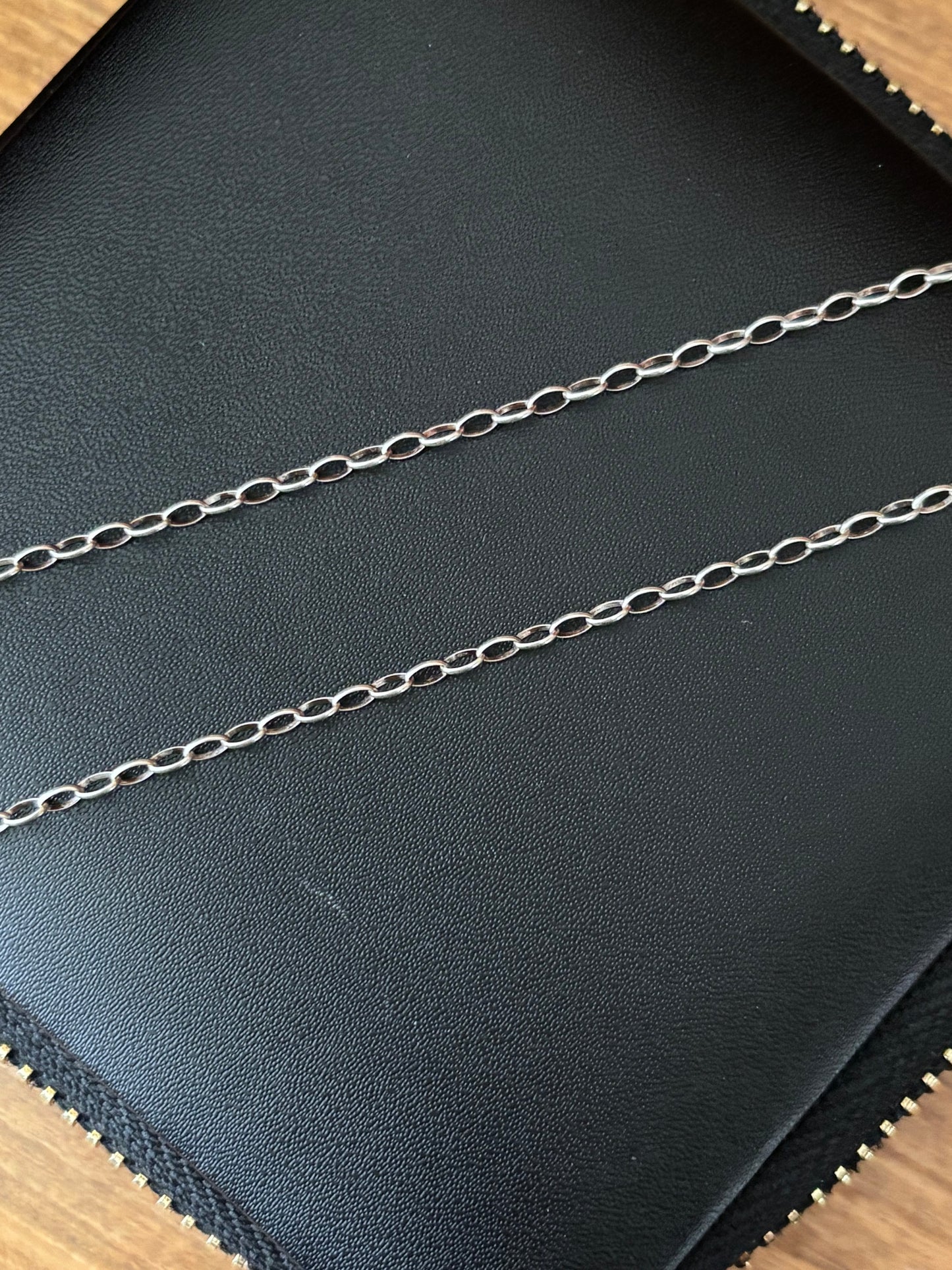 Vintage, Italian, Sterling Silver Oval Cable Chain
