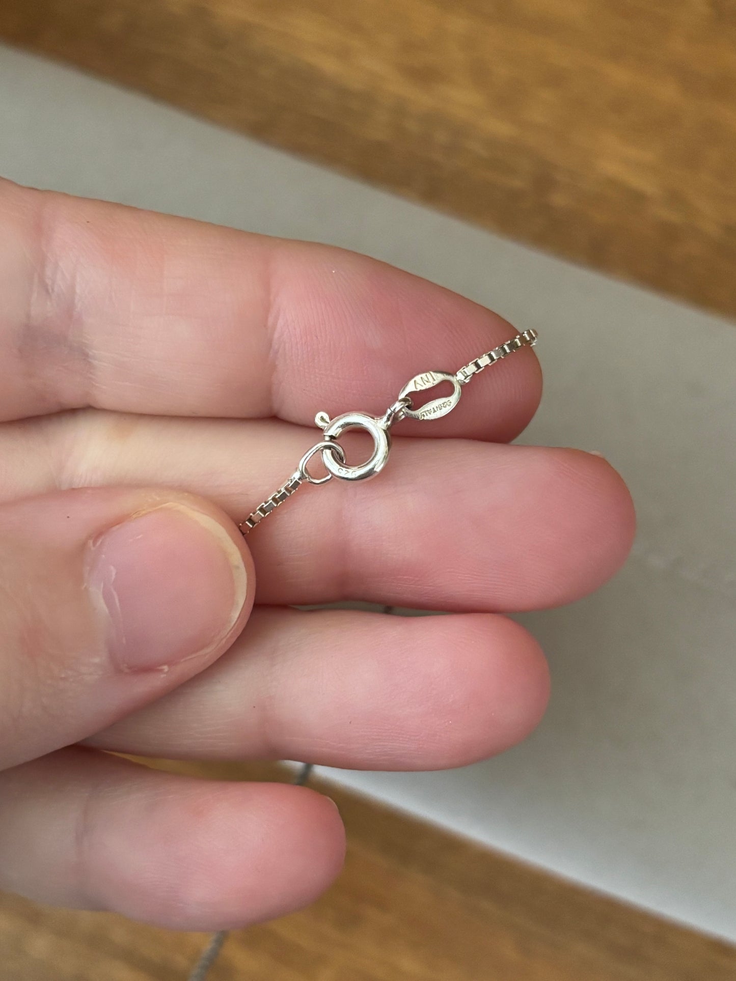 Vintage, Italian, Sterling Silver Box Chain