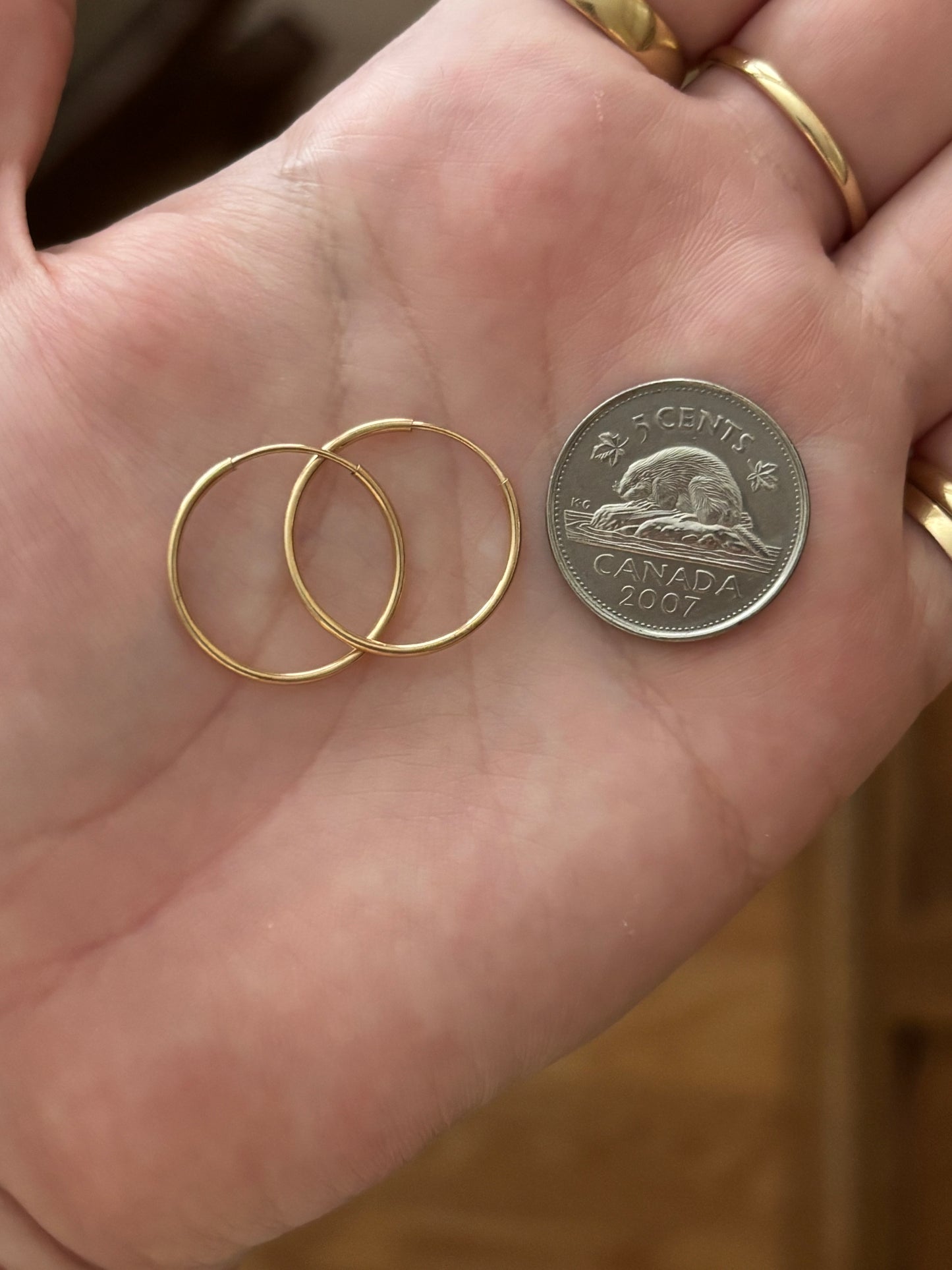 Vintage, 10K Gold Everyday Hoop Earrings