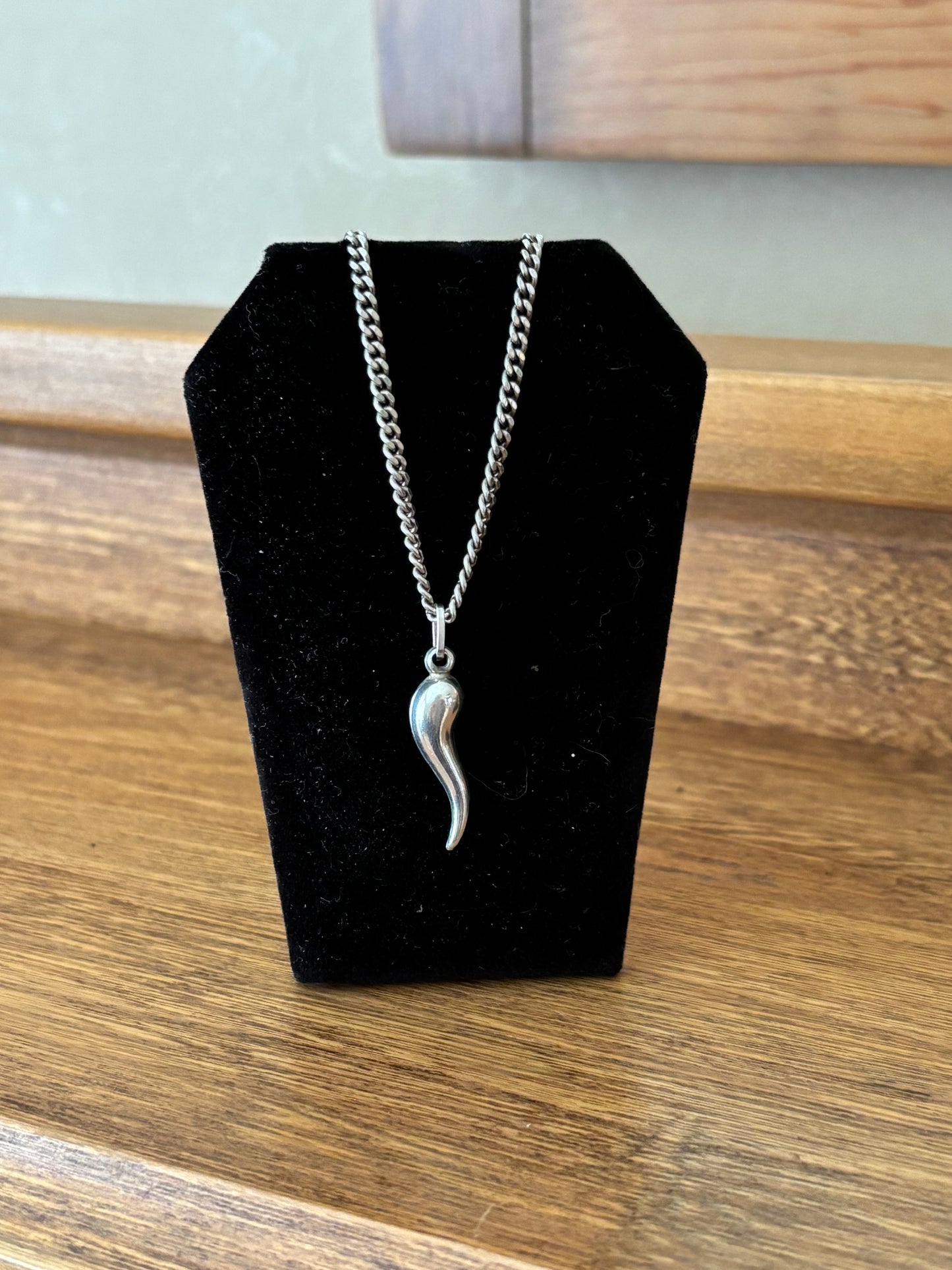 Vintage, Italian, Sterling Silver Cornicello- Italian Horn Charm