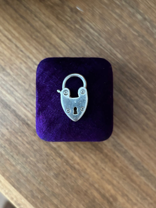 Antique, Silver Heart Padlock from the UK #2