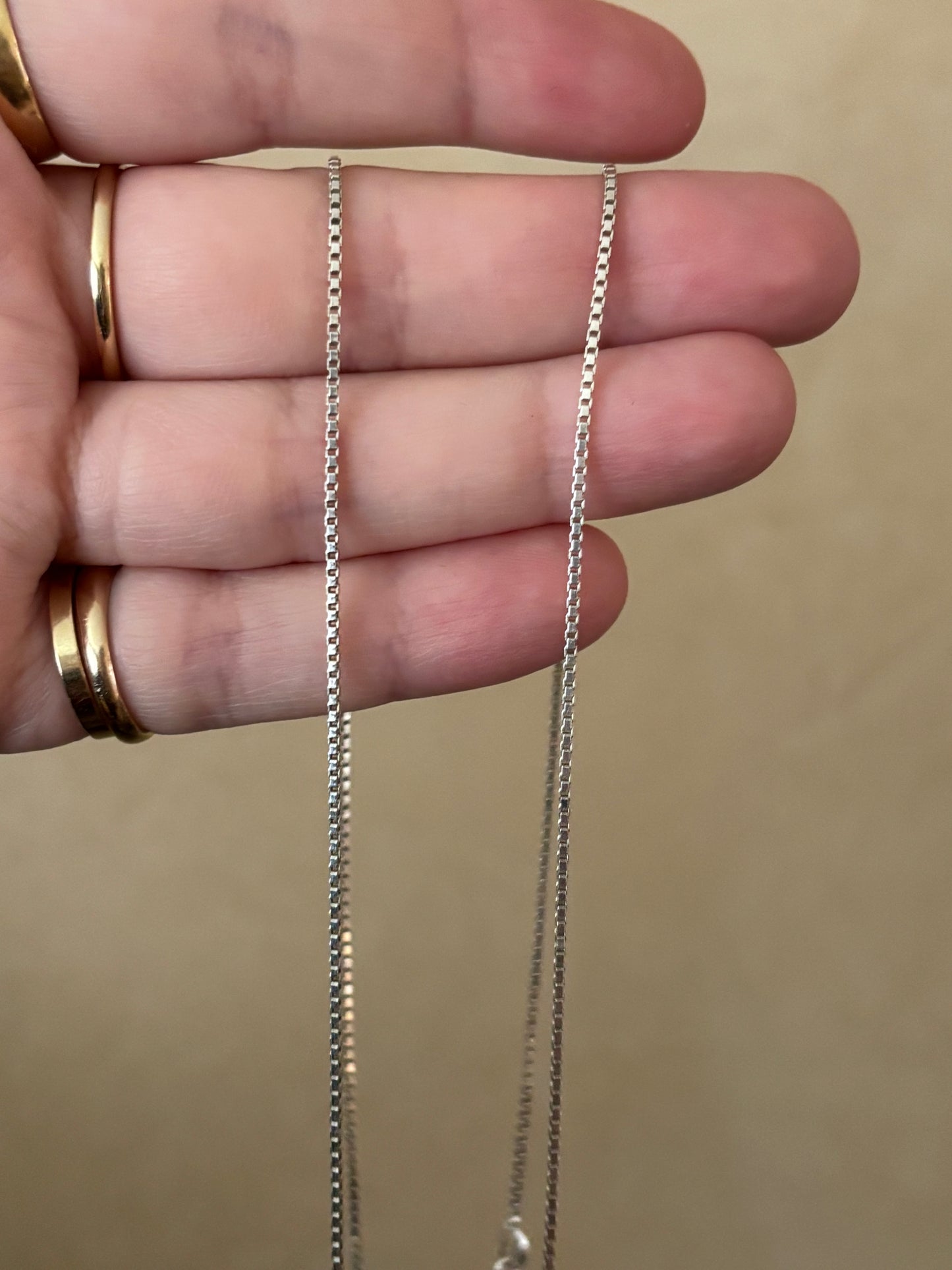 Vintage, Italian, Sterling Silver Box Chain