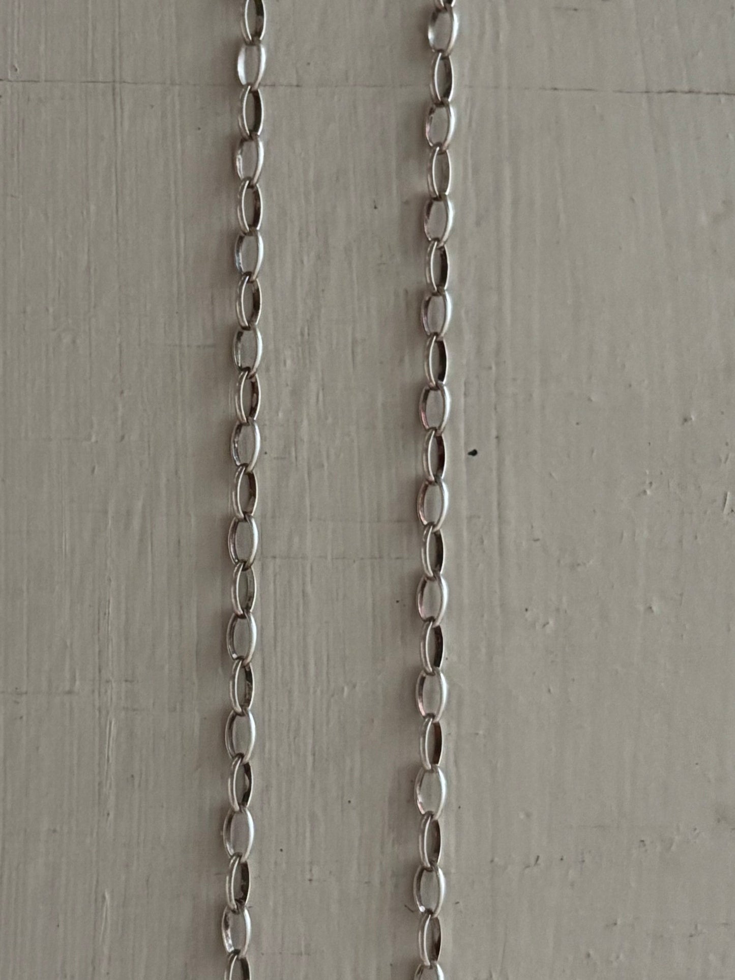 Vintage, Italian, Sterling Silver Oval Cable Chain