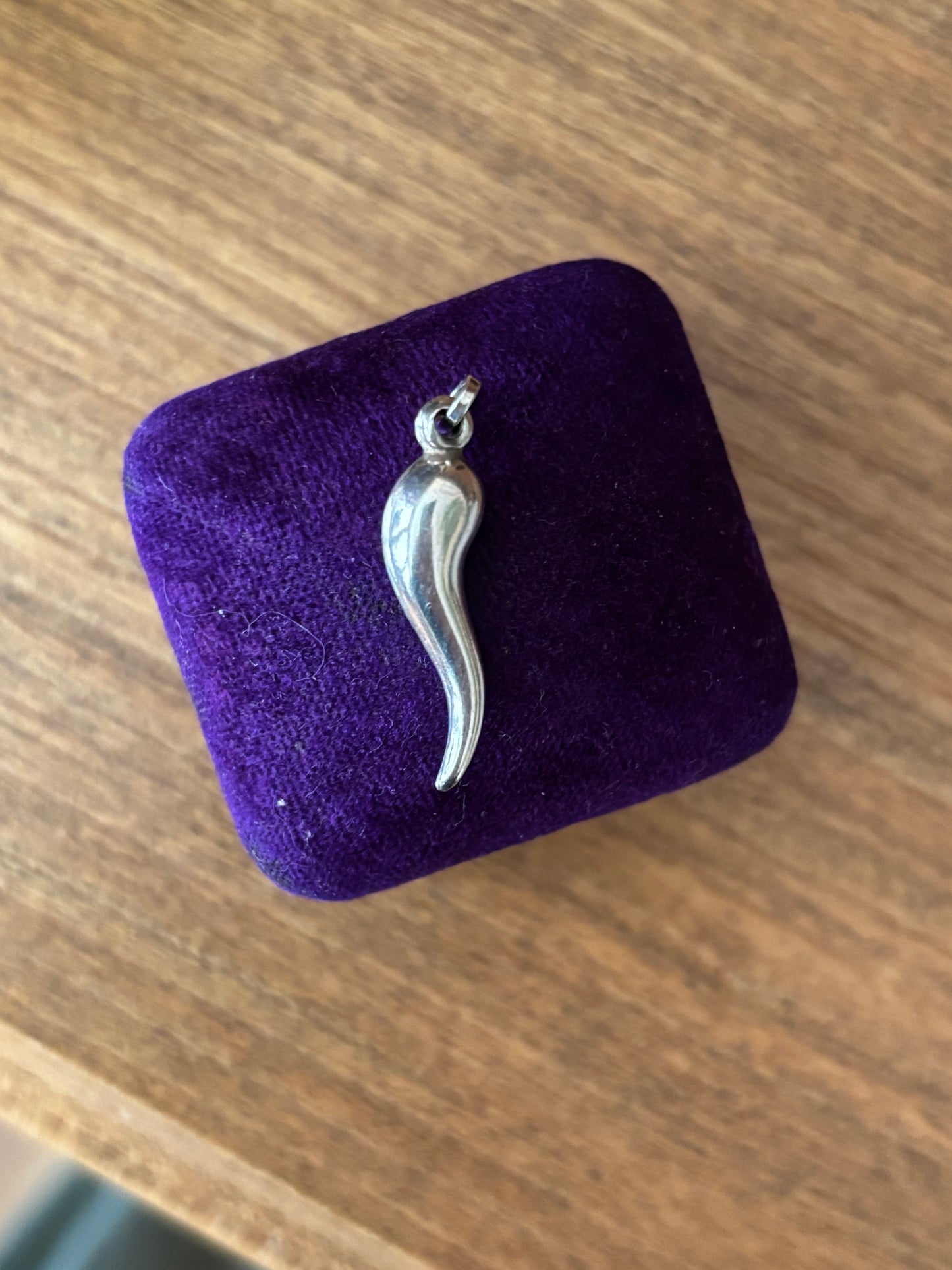 Vintage, Italian, Sterling Silver Cornicello- Italian Horn Charm