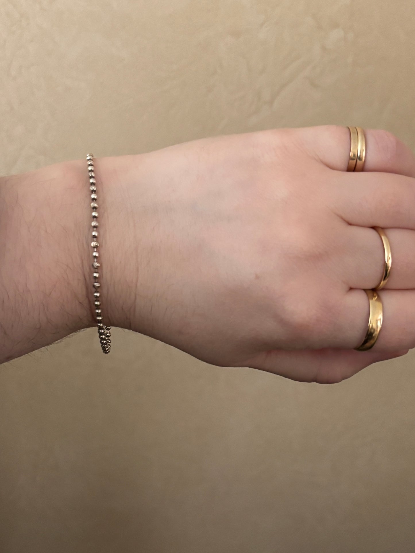 Vintage, Italian, Sterling Silver Ball Chain Bracelet