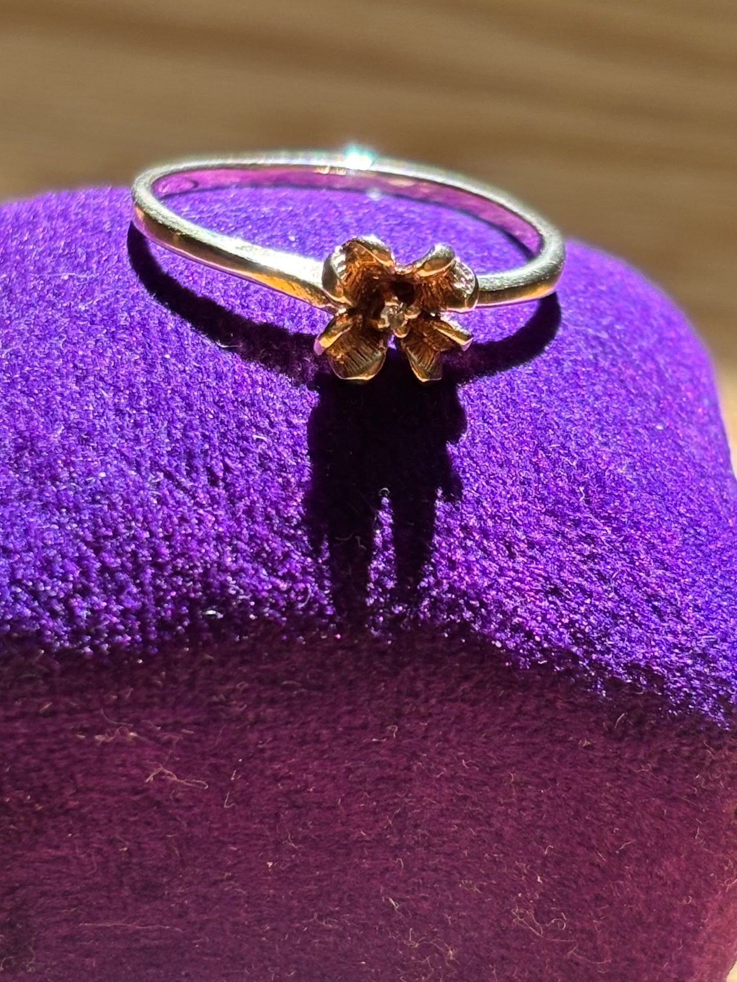 Vintage, 10K Gold Diamond Floral Ring