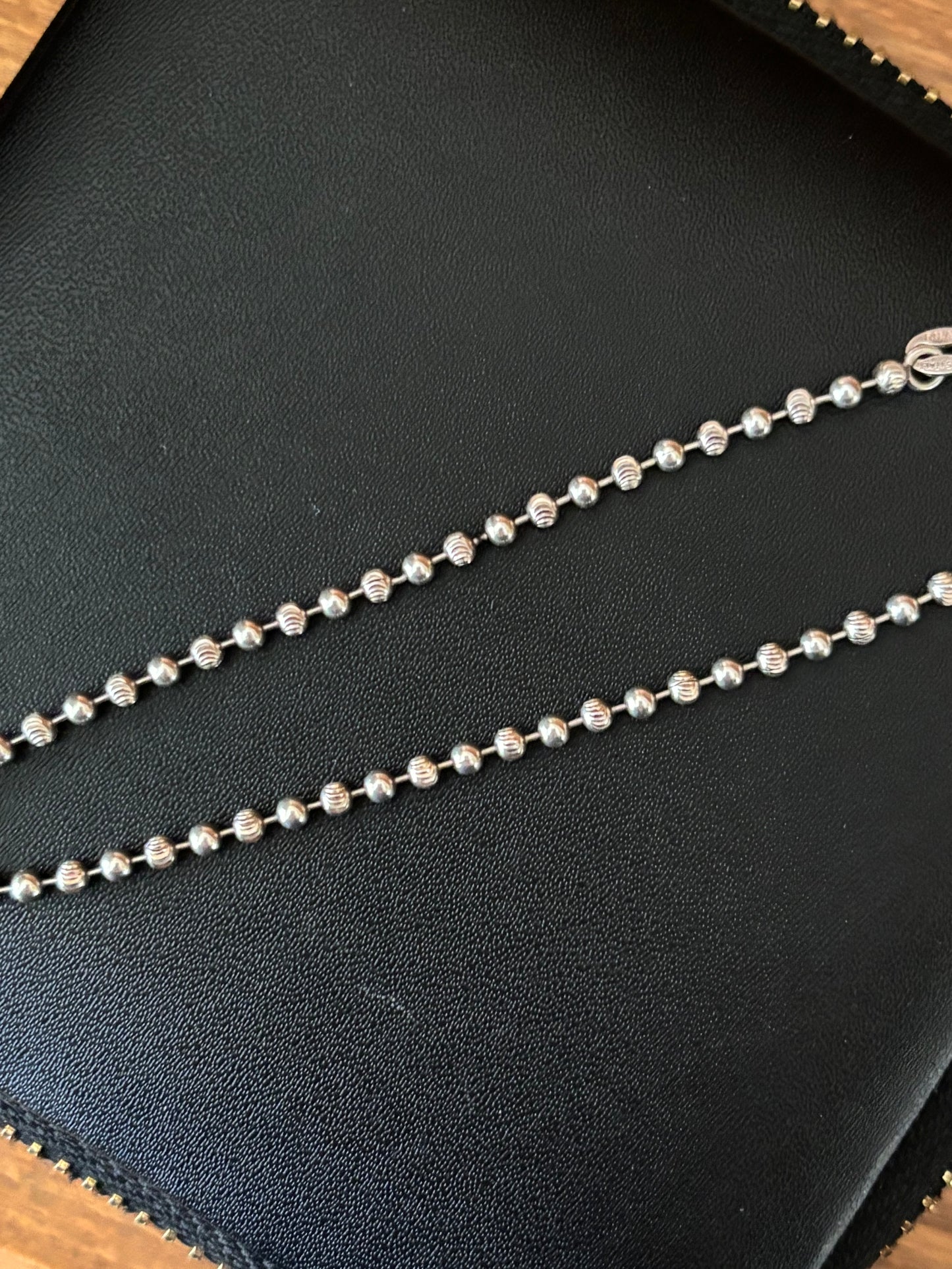 Vintage, Italian, Sterling Silver Ball Chain Bracelet