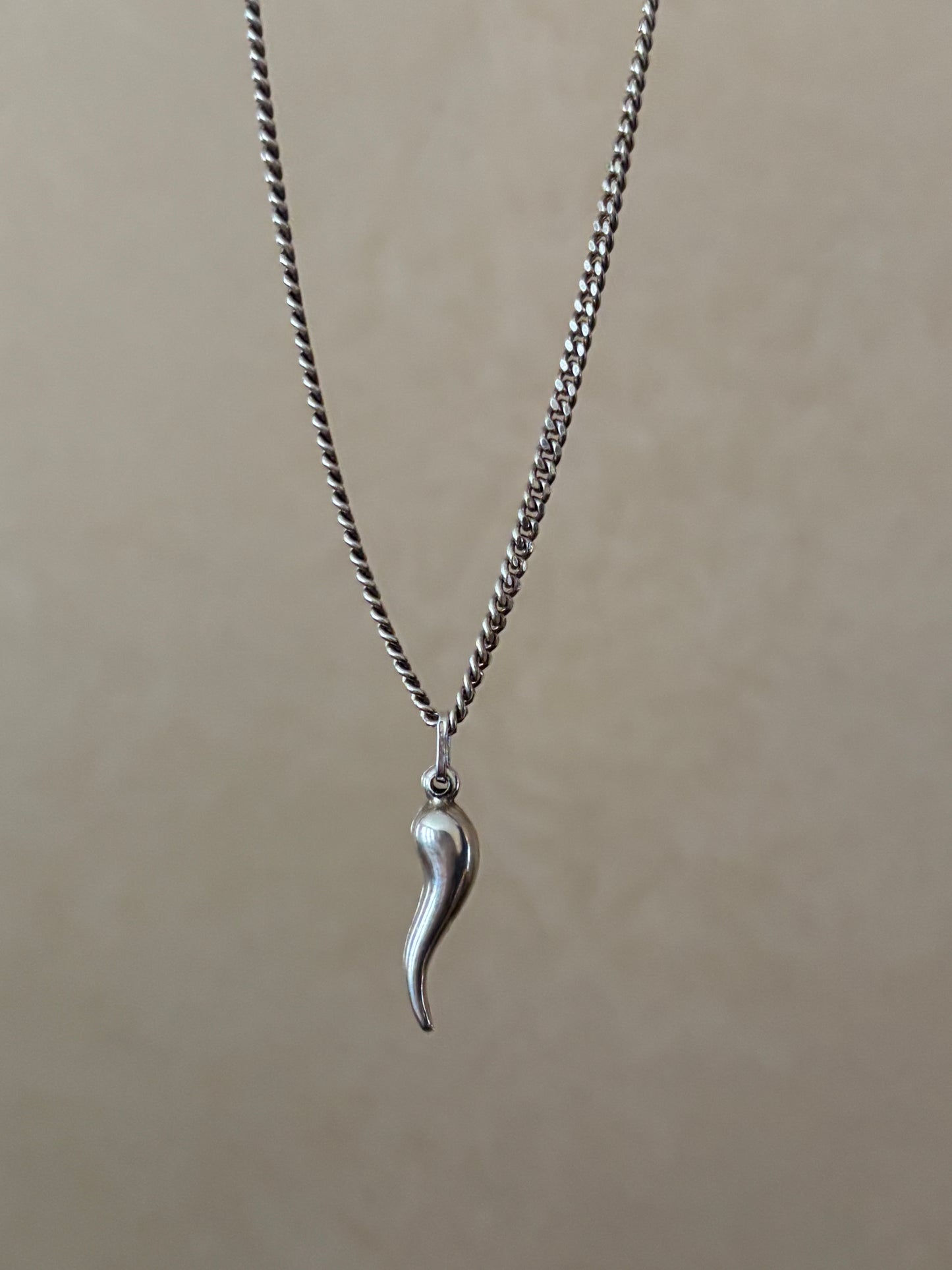 Vintage, Italian, Sterling Silver Cornicello- Italian Horn Charm