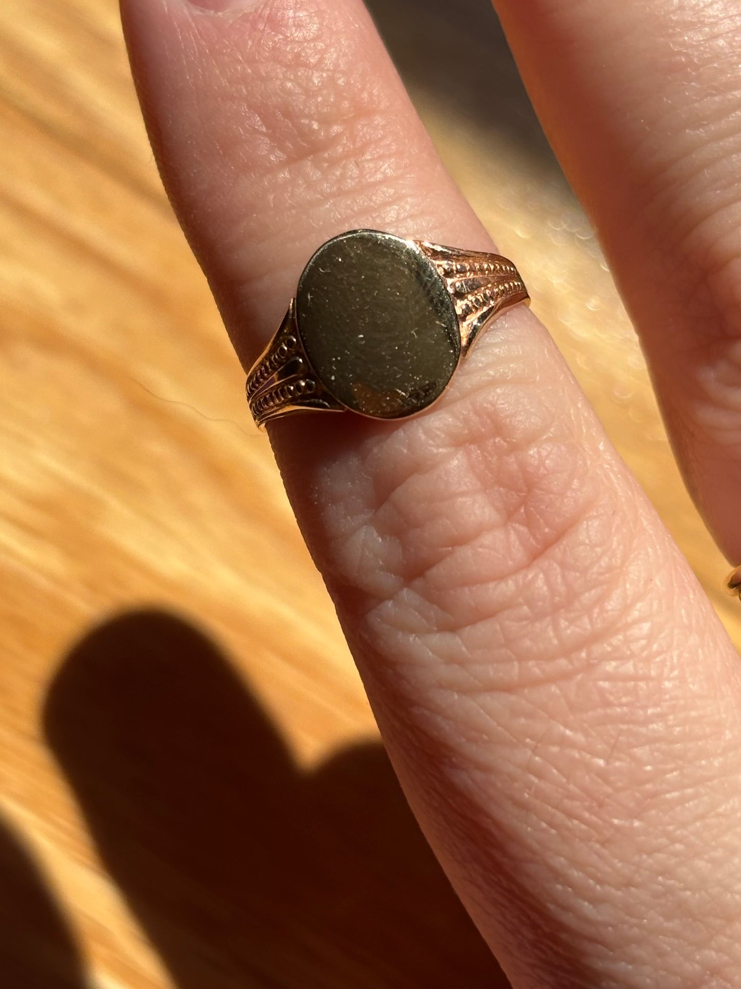 Antique, 10K Gold Blank Signet Ring