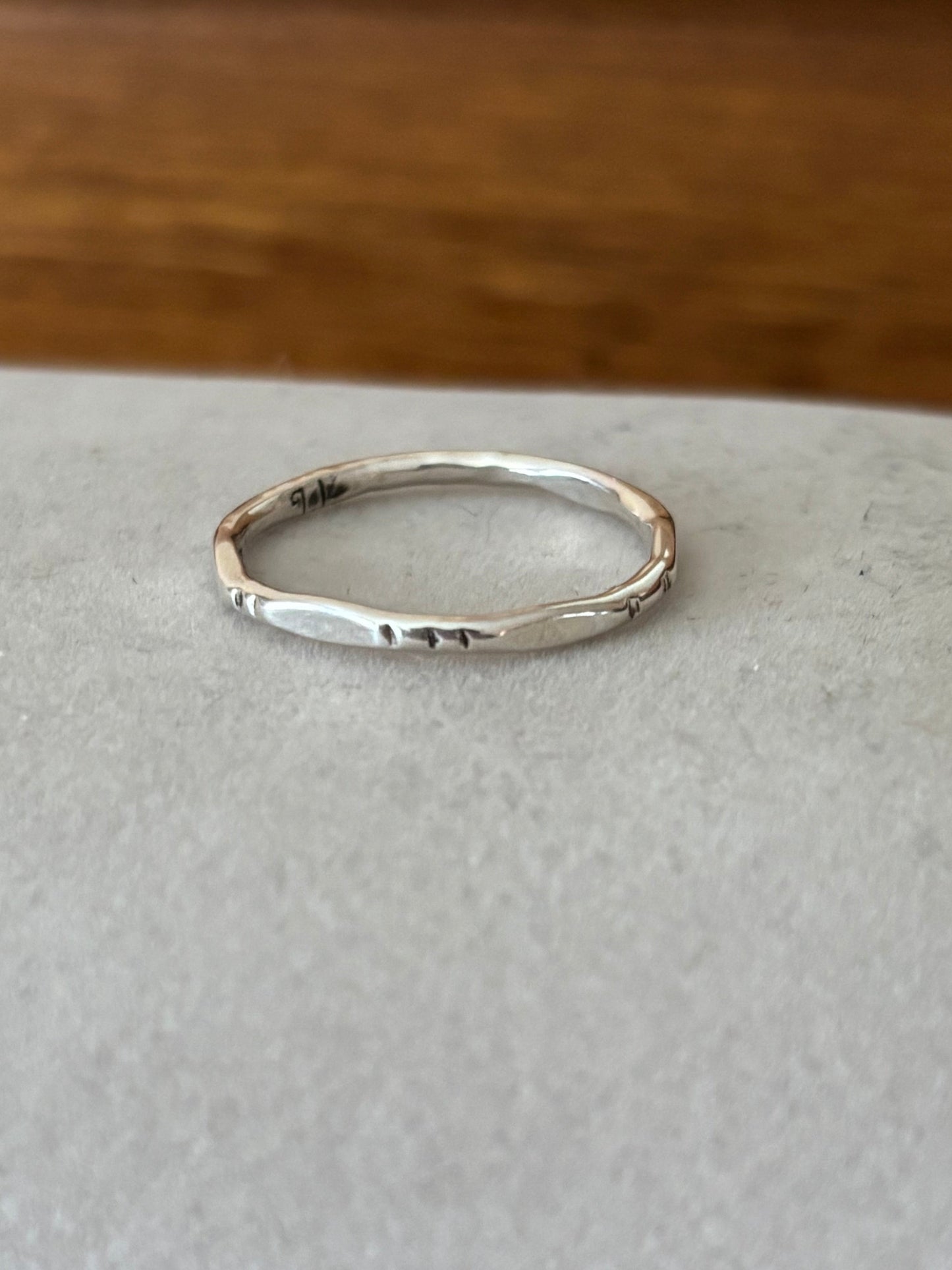 Vintage, Sterling Silver Stacking Ring with Engraved Detailing
