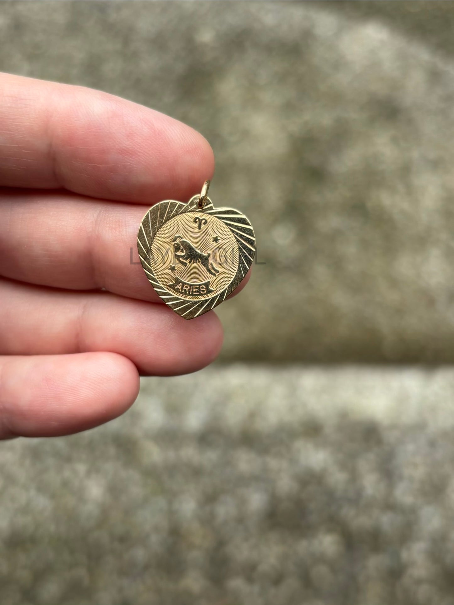 Vintage, 10K Gold Rembrandt Aries Zodiac Heart Charm