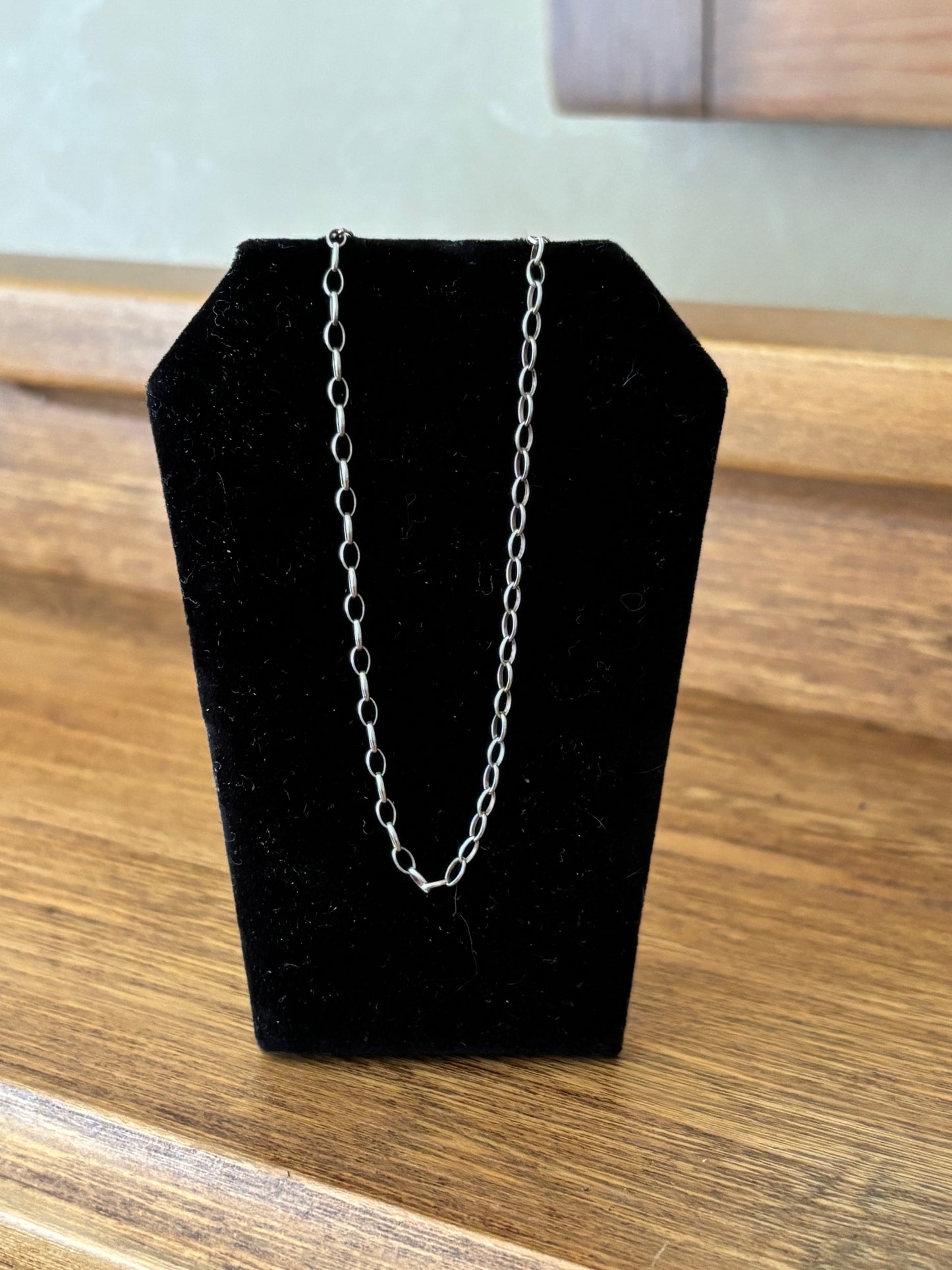 Vintage, Italian, Sterling Silver Oval Cable Chain