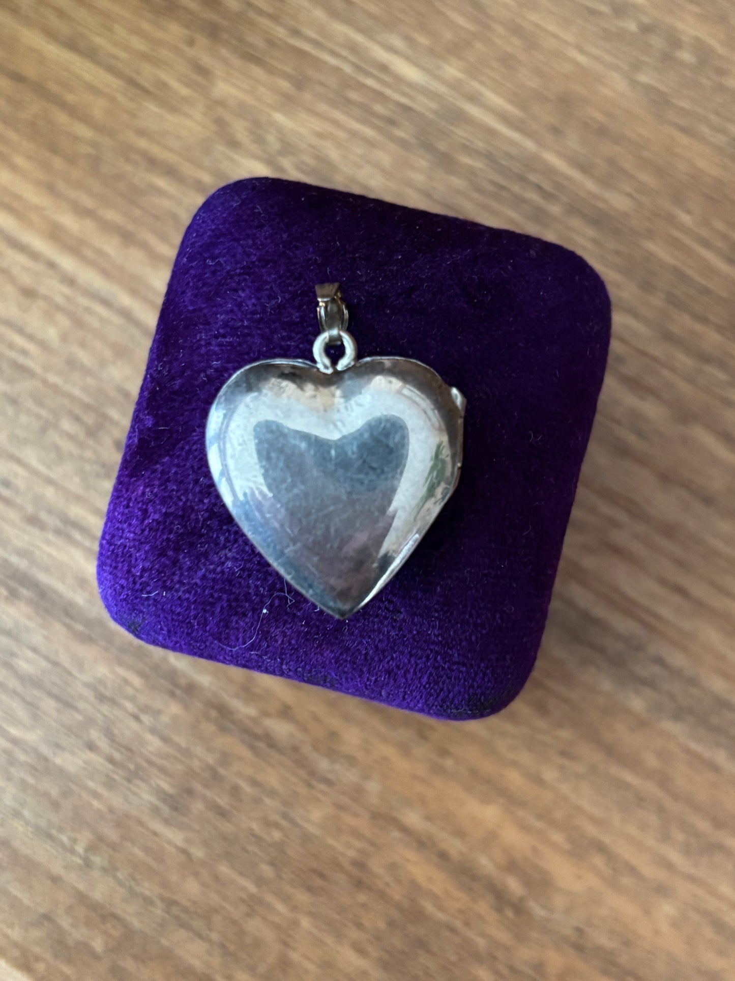 Vintage, Sterling Silver Heart Locket with Engraved Detail