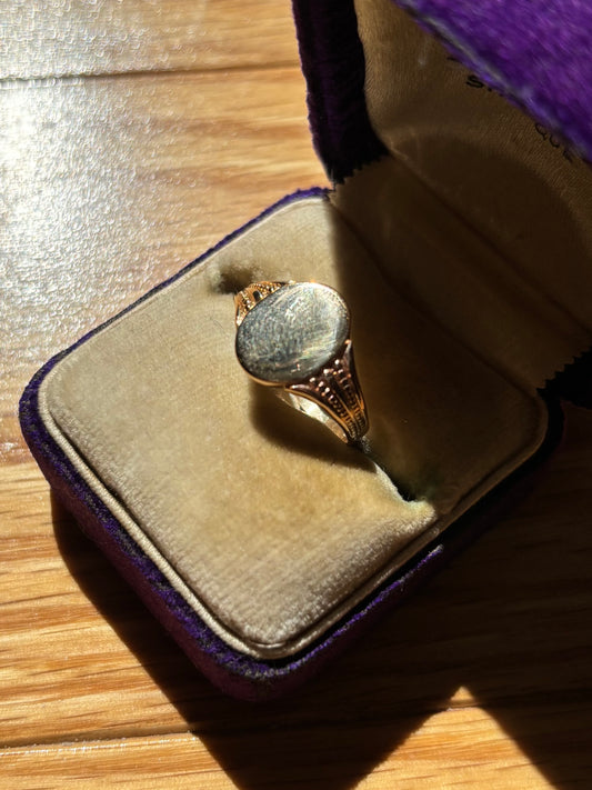 Antique, 10K Gold Blank Signet Ring