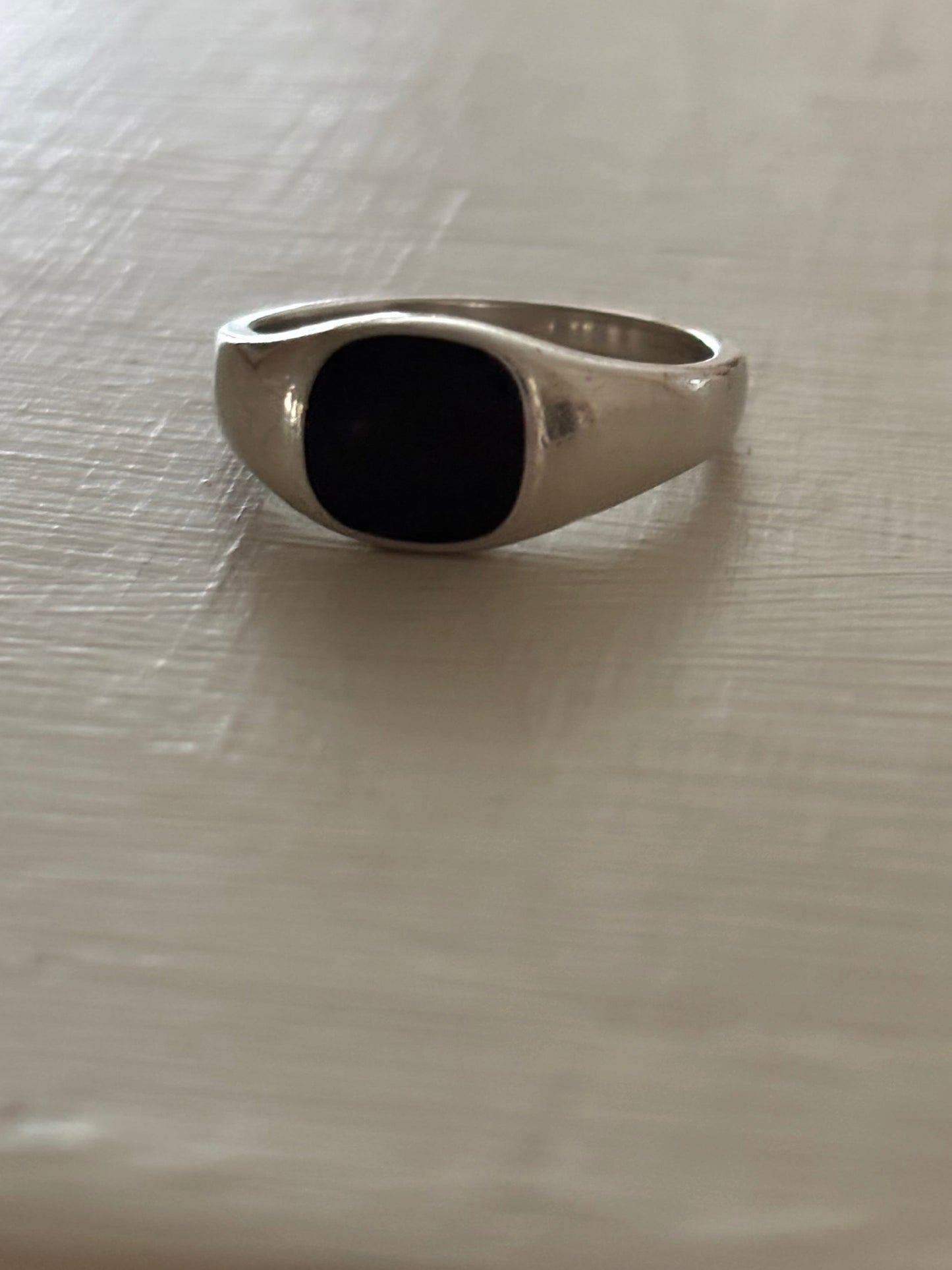 Vintage, Sterling Silver and Onyx Signet Ring