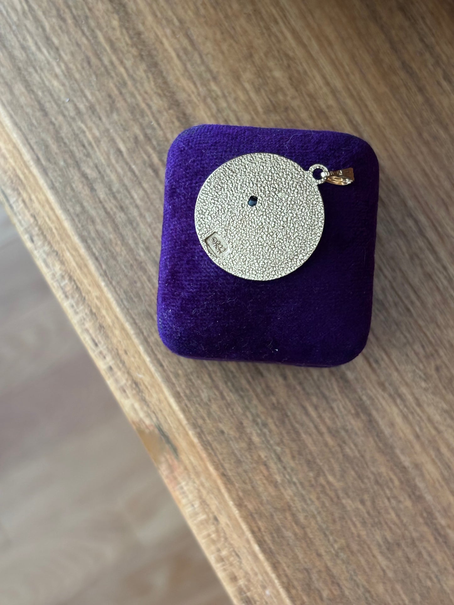 Vintage, 10K R&B Taurus Zodiac Constellation Token Pendant with Sapphire Cabochon