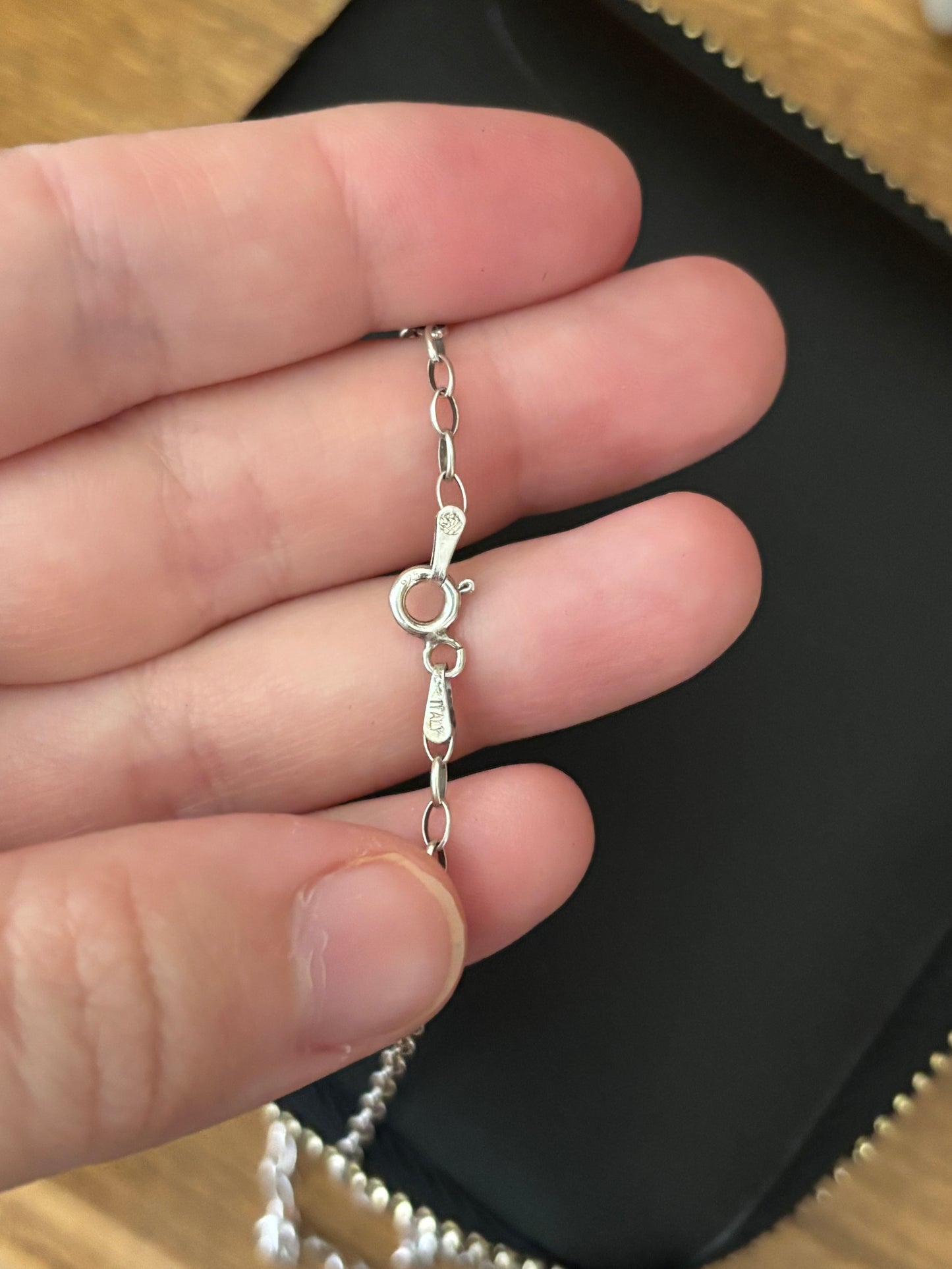 Vintage, Italian, Sterling Silver Oval Cable Chain