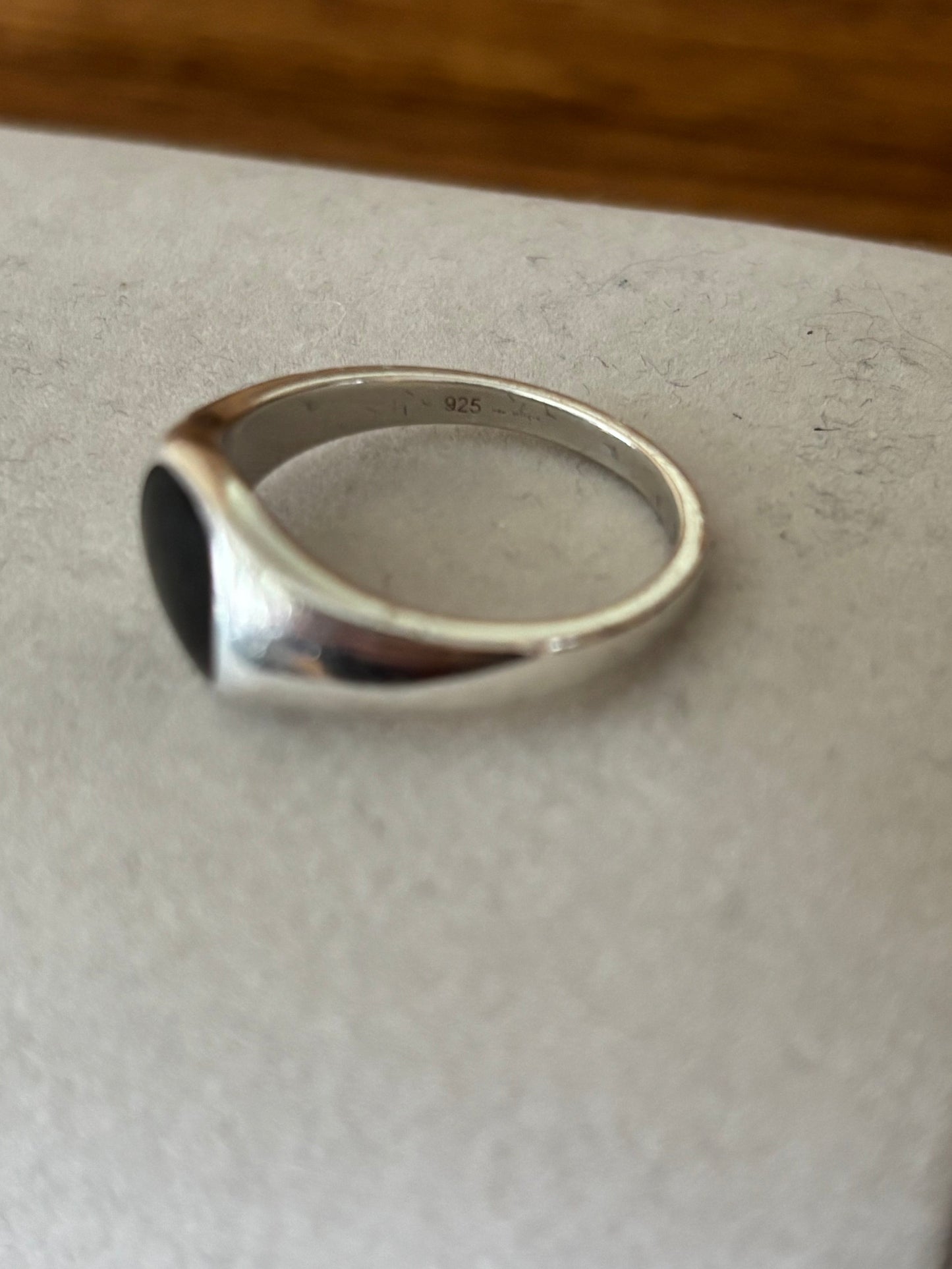 Vintage, Sterling Silver and Onyx Signet Ring