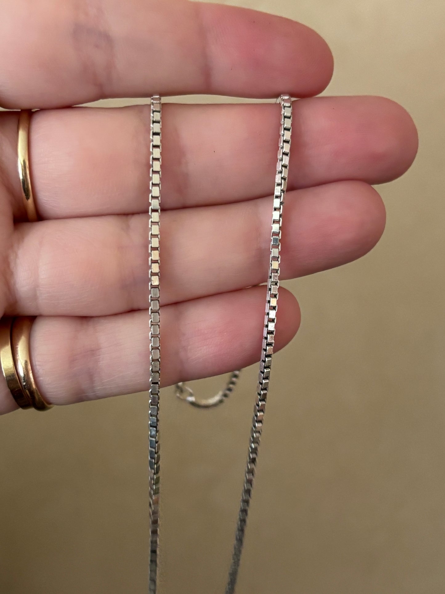 Vintage, Italian, Sterling Silver Box Chain