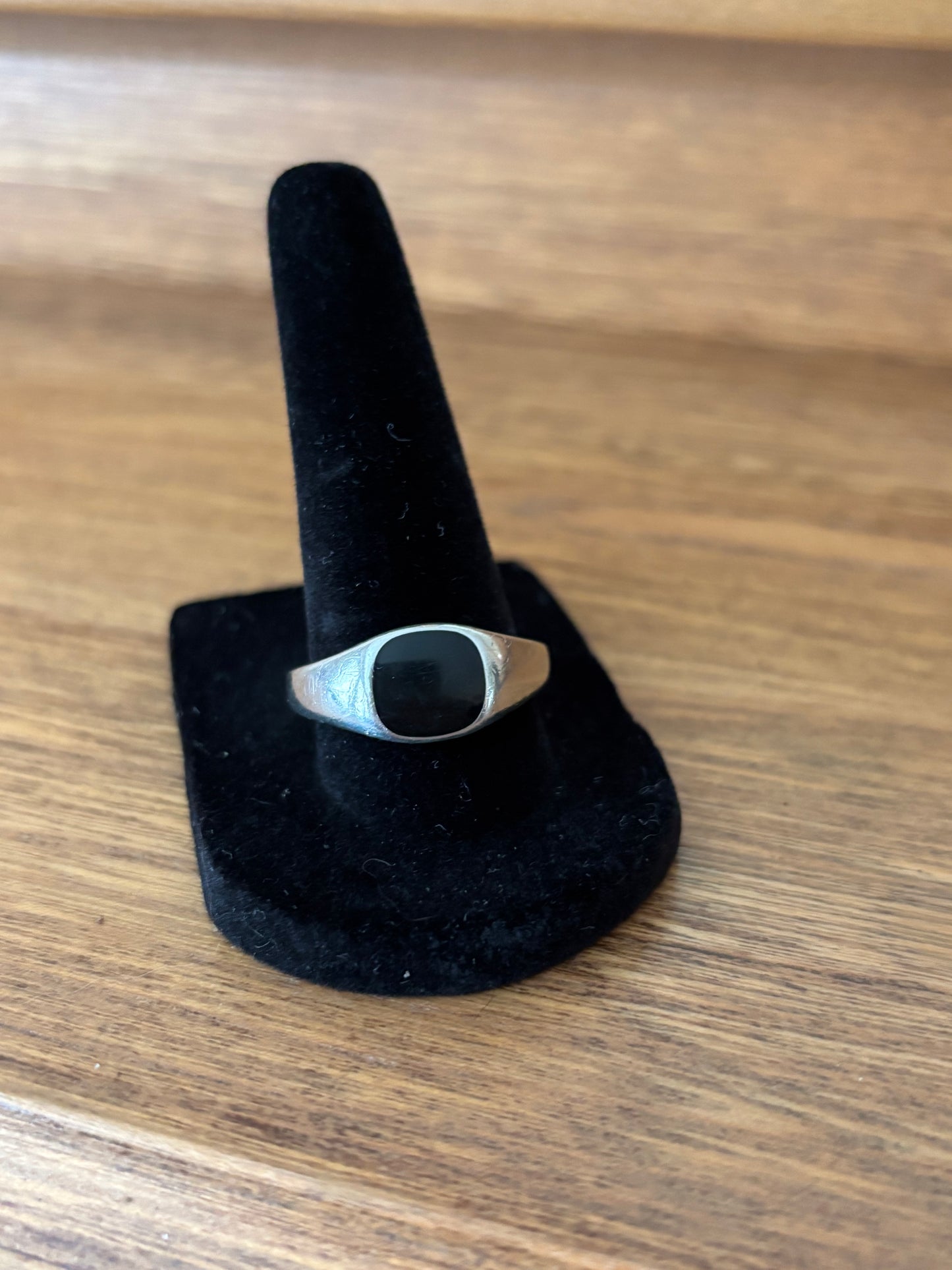Vintage, Sterling Silver and Onyx Signet Ring
