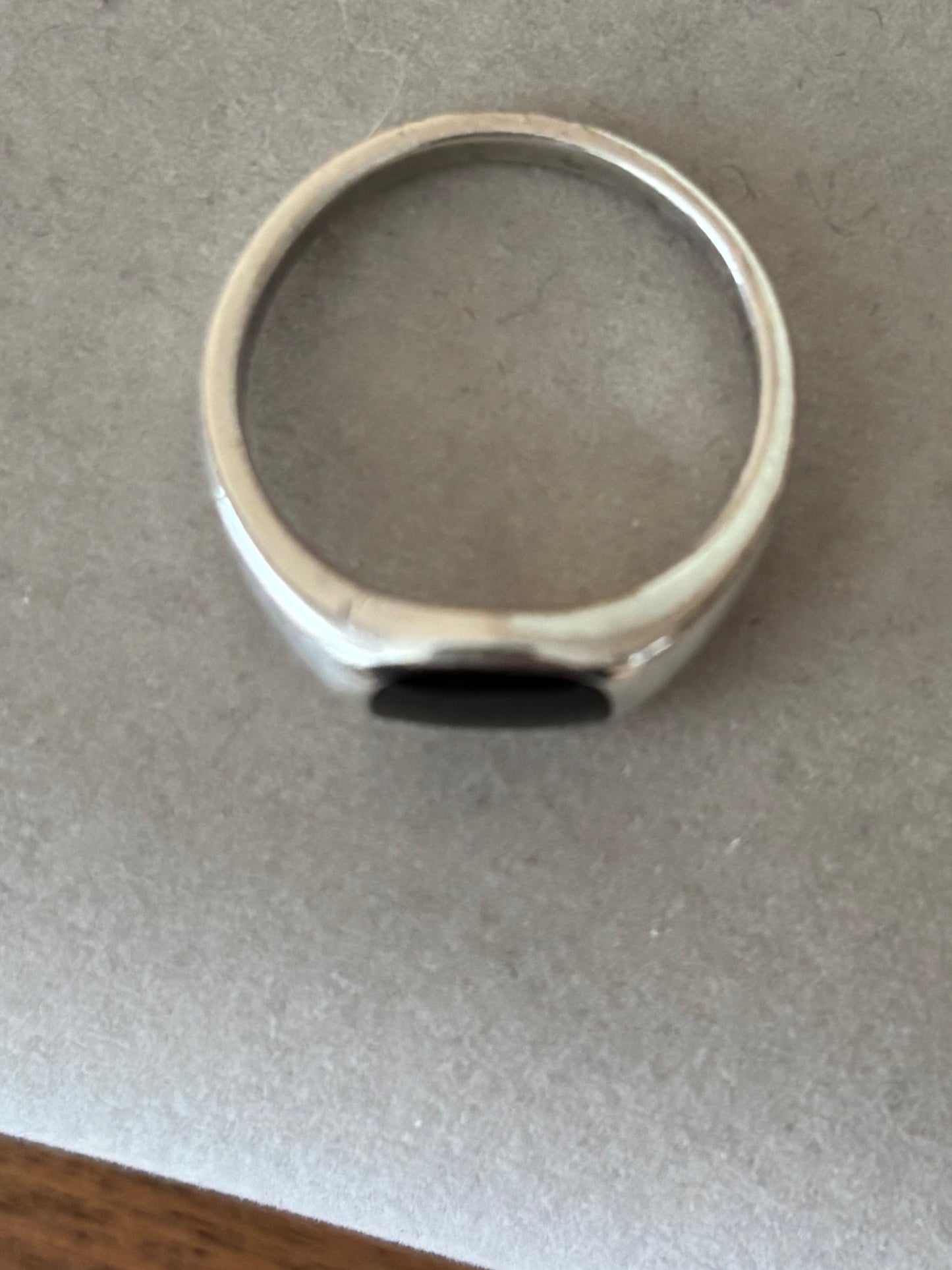Vintage, Sterling Silver and Onyx Signet Ring
