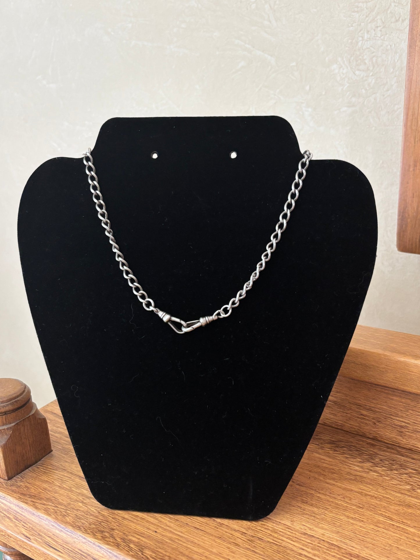 Antique, Sterling Silver Double Albert Watch Chain - 14.35”