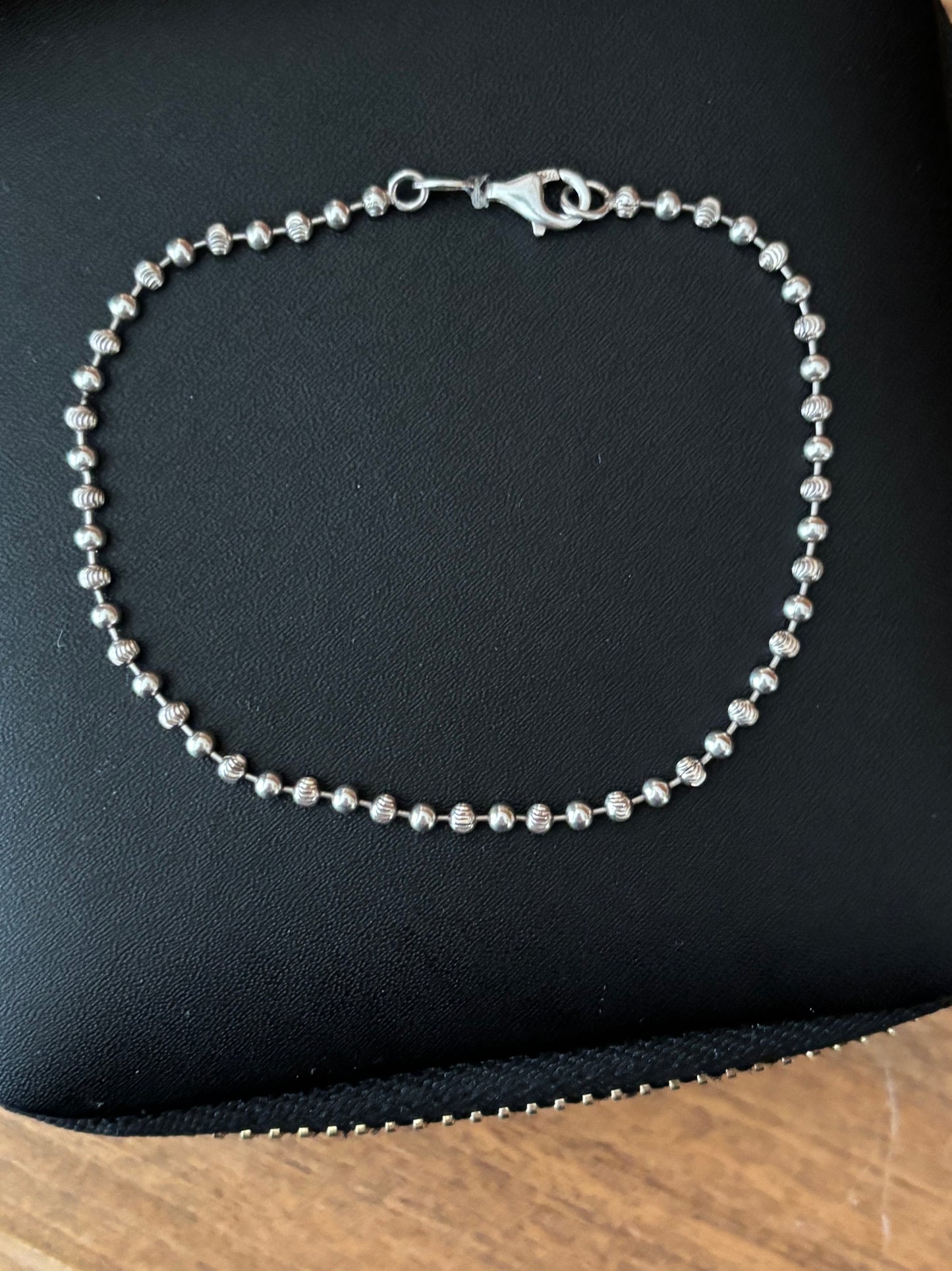 Vintage, Italian, Sterling Silver Ball Chain Bracelet