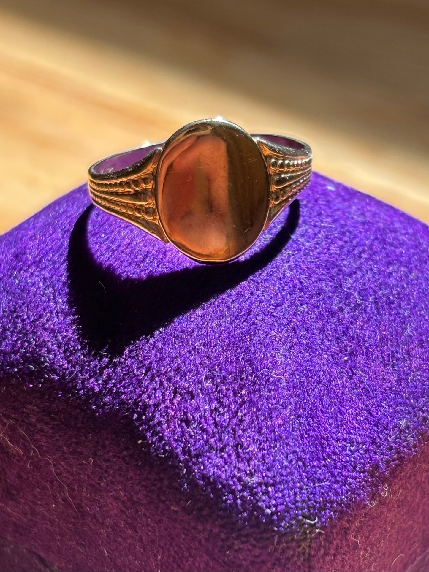 Antique, 10K Gold Blank Signet Ring