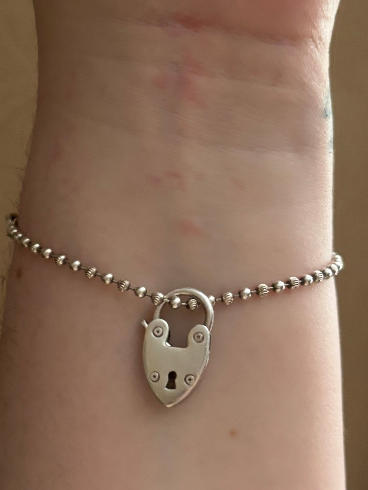 Antique, Silver Heart Padlock from the UK #2
