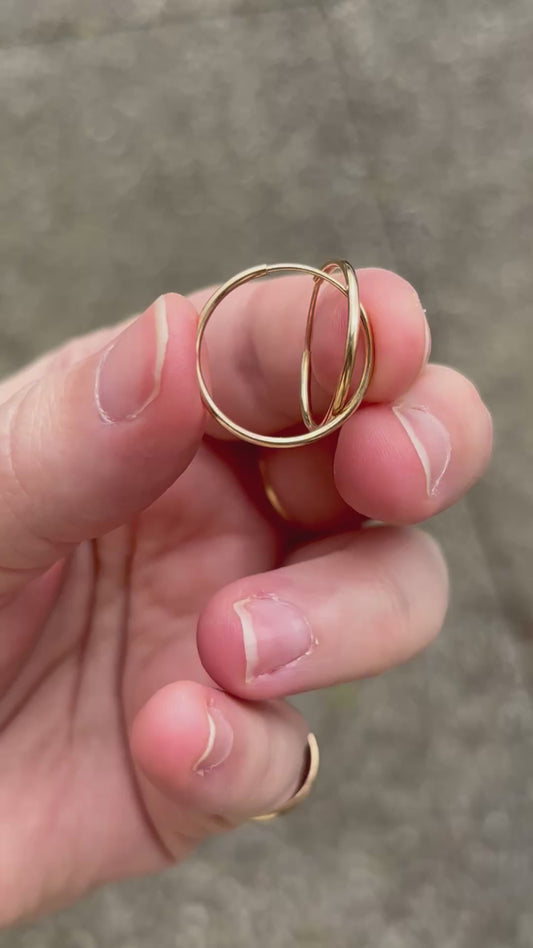 Vintage, 10K Gold Everyday Hoop Earrings
